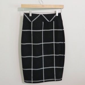 SOLD 90s Mod Checkered Bodycon Skirt
